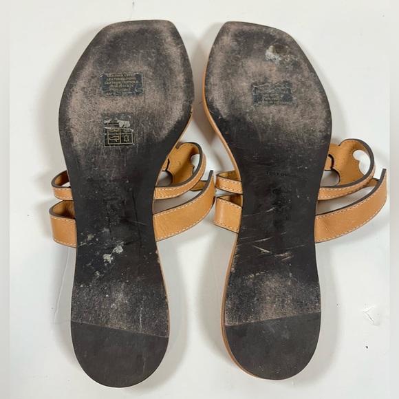 Tory Burch Ines T Strap Tan Thong Sandals Women's Size 9.5 - Picture 5 of 6